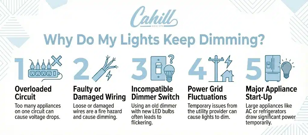why do my lights keep dimming